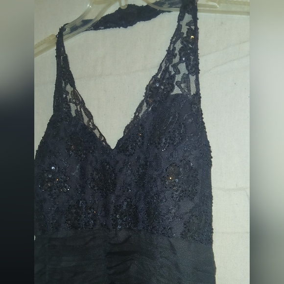 VINTAGE SEAN COLLECTION Black Halter HIGH LOW Dress - Picture 3 of 10